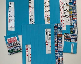 Card Game Organizer Mats: Canasta, Samba, Queens - Set of 2 Card Pockets