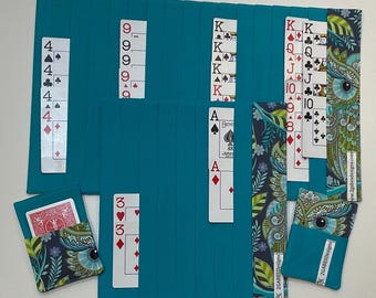 Card Game Organizer Mats: Canasta, Samba, Queens - Set of 2 Card Pockets