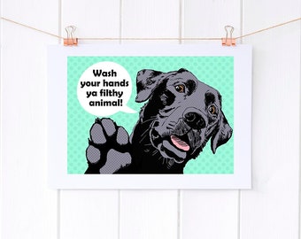 Funny Border Collie Bathroom Wall Art Print Border Collie Etsy