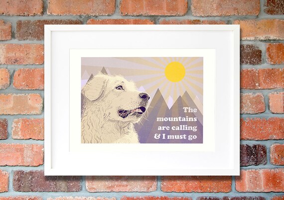 Great Pyrenees Art Print Great Pyrenees Puppies Mr.lucky Artwork 8x10\u201d and 11x14\u201d Sizes Great Pyrenees Gifts
