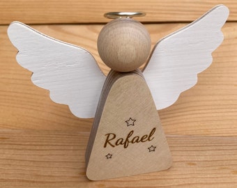 Angel wood personalized guardian angel power angel baptism birth