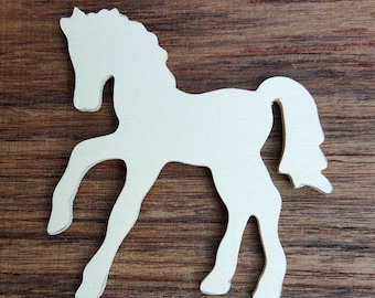 Wooden figure Foal plywood making