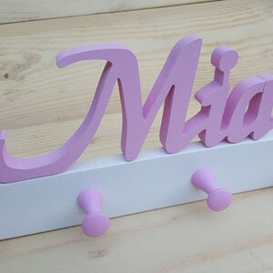 Children's wardrobe name wall hook hook rack coat hook children's room wooden wardrobe image 2