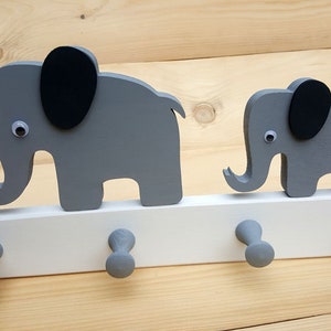 Children's wardrobe wooden elephant wall hook children's room wardrobe hook rail coat hook