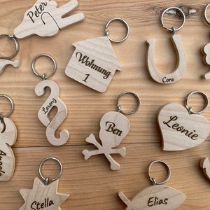 Schlüsselanhänger Symbole Zeichen Piktogramm Name personalisiert Gravur Beschriftung Holz