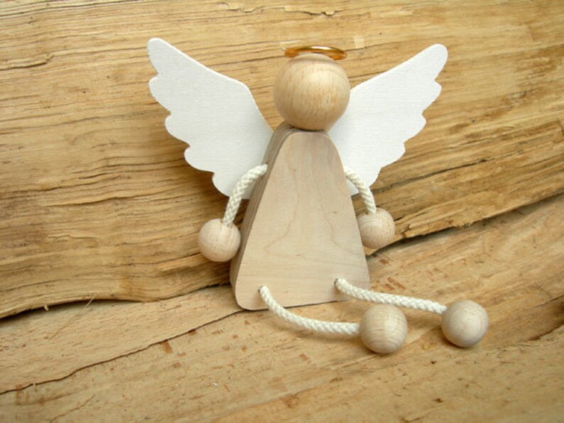 Schutzengel Aus Holz Blau - Taufgeschenk Für Baby & Taufe