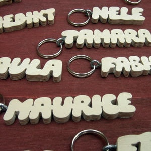 Porte-clés prénom porte-nom en bois pendentif clé personnalisé