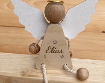 Guardian angel baptism gift confirmation wood engraving name personalization