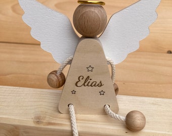 Edge stool angel wood guardian angel wood engraving personalized