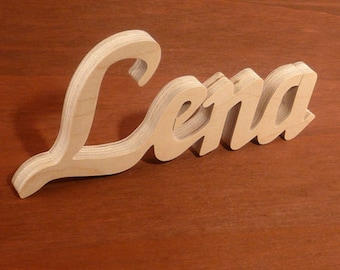 XXL name sign for standing, wooden lettering, wooden name
