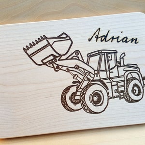 Ontbijtbord Wiellader Graveren Naam Bread Board
