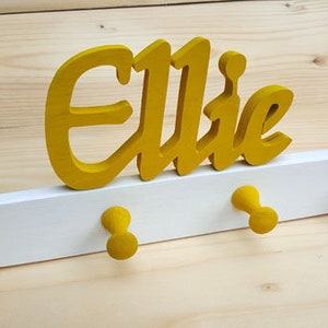 Children's wardrobe name wall hook hook rack coat hook children's room wooden wardrobe image 6