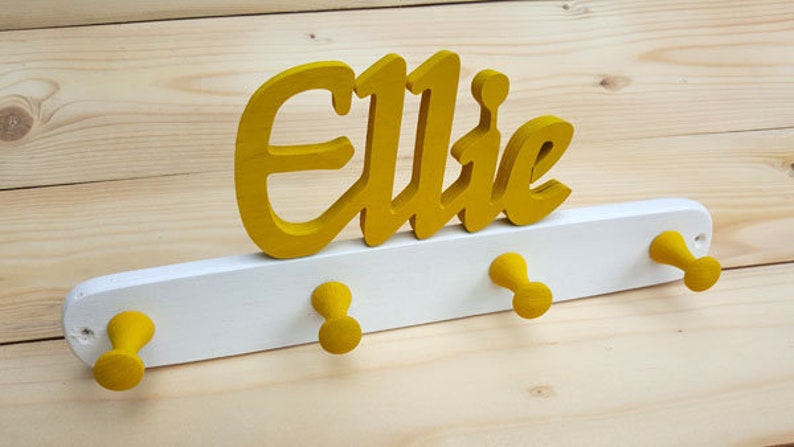 Children's wardrobe name wall hook hook rack coat hook children's room wooden wardrobe image 6