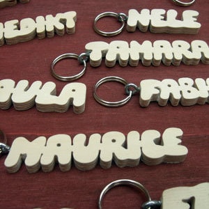Porte-clés prénom porte-nom en bois pendentif clé personnalisé