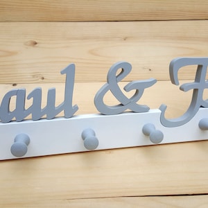 Children&#39;s wardrobe hook rail twins siblings coat hook sibling wardrobe name children&#39;s room