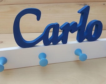 Kinderkledingkast, wandhaken, kledinghaken, kinderkledingkast, gepersonaliseerd met naam, babykamer, baby, geboorte