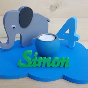 Candle Holder Children&#39;s Birthday Elephant