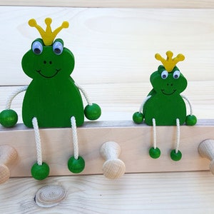Children&#39;s Wardrobe Frog King Frog Animal Wall Hooks Children&#39;s Room Hook Bar Coat Hook Boy