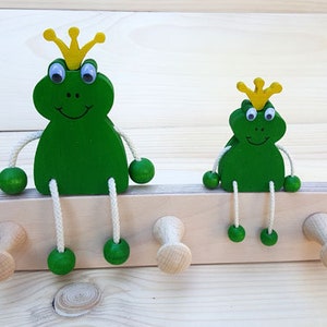 Children's Wardrobe Frog King Frog Animal Wall Hooks Children's Room Hook Bar Coat Hook Boy