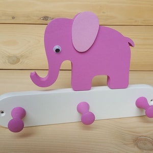 Children&#39;s Wardrobe Wood Elephant Hook Bar Wall Hook Clothes Hanger Coat Hook