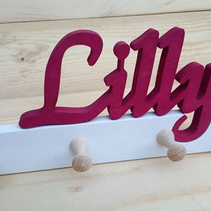 Children's wardrobe name wall hook hook rack coat hook children's room wooden wardrobe image 1