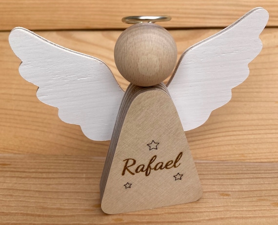Engel Holz personalisiert Schutzengel Kraftengel Taufe Geburt