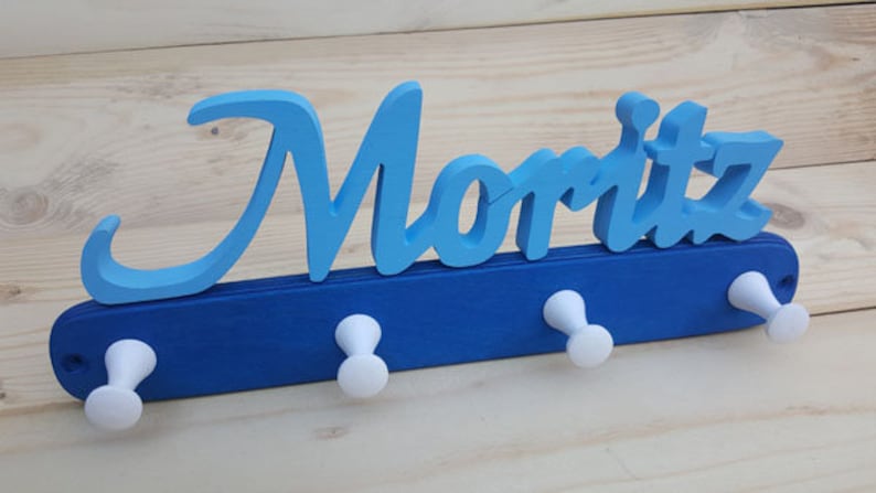 Children's wardrobe name wall hook hook rack coat hook children's room wooden wardrobe image 5