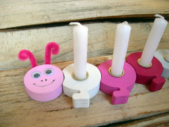 Kerzenhalter Kindergeburtstag, Raupe, Lebenslicht