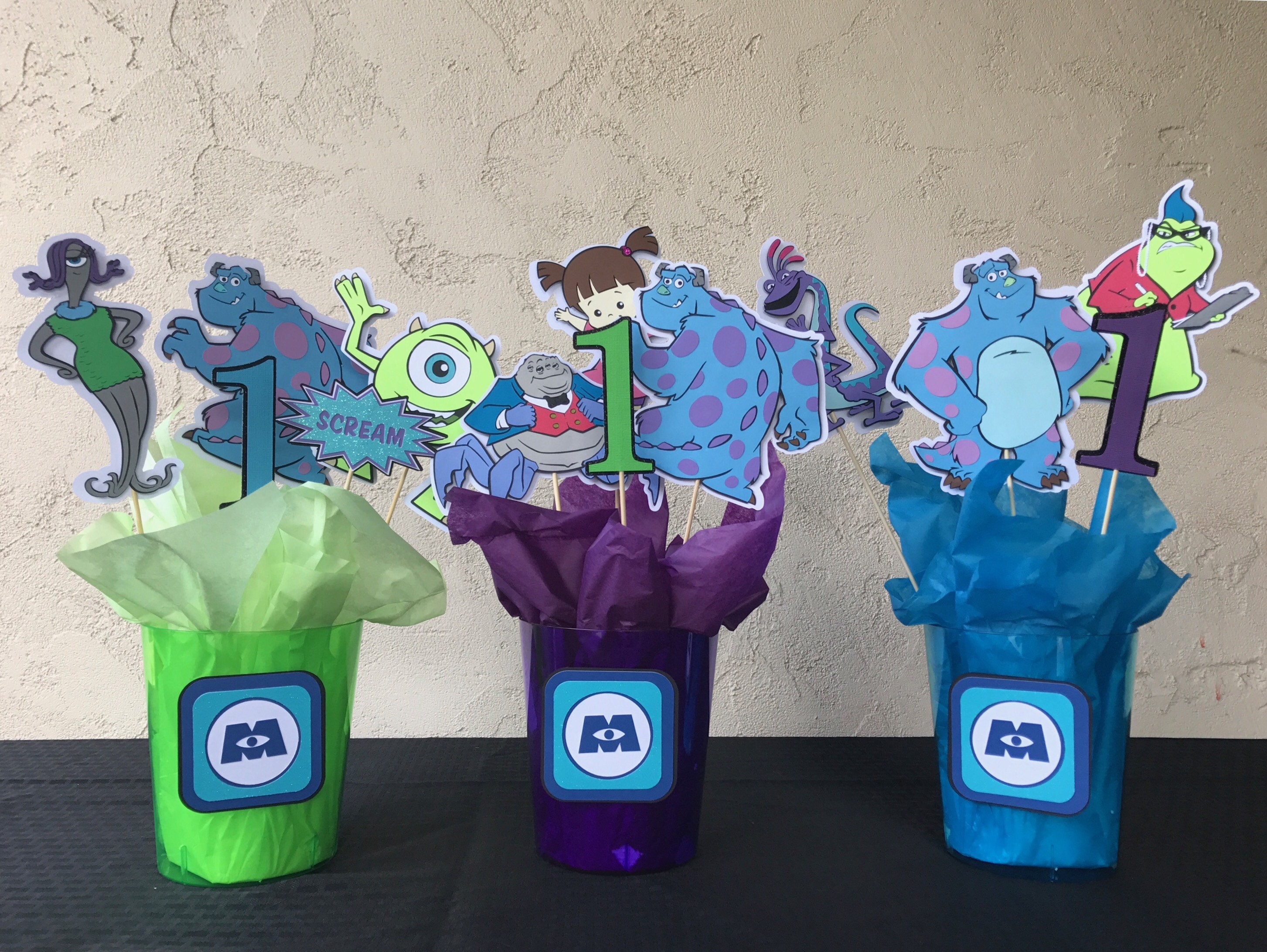 Monsters Inc Centerpieces, Monster Inc Centerpiece, Sully, Boo, Mike  Wazowski, Pixar Birthday, - Etsy