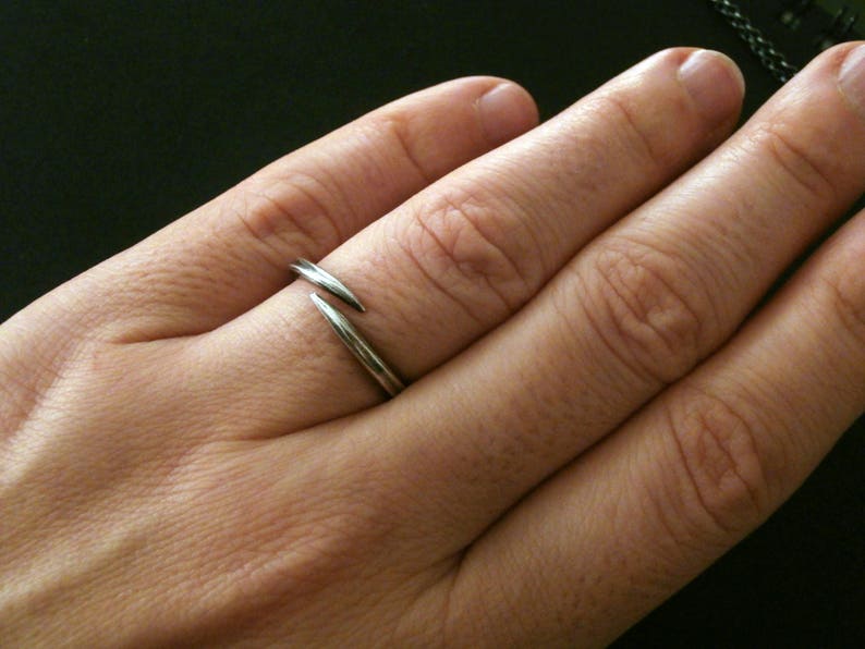stacking ring Sterling Silver ring wrap around ring Minimal ring thin ring Fay ring thorn ring,