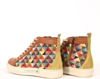 Vibrant Designer Women&#39;s Sneakers: Lace-up Casual Bridal Shoes for Comfort and Style