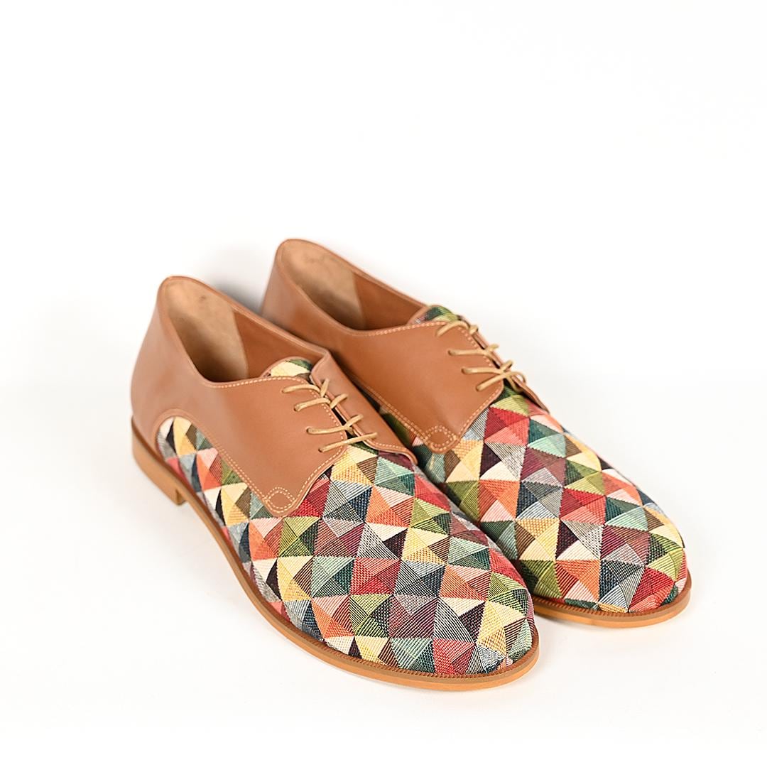 Vibrant Multicolor Leather Oxford Shoes for Men: Wedding & Daily Wear Handmade Comfortable Flats