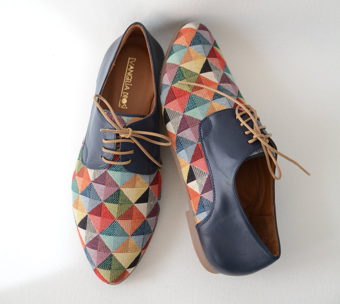 Laced Oxford Shoes Rainbow Women Shoes Oxford Shoes Women - Etsy