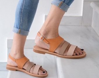 Greek sandals women  Strappy flat sandals  Open toe flats  Comfort sandals  Minimal sandals  Fancy sandals  Nude sandals  Summer sandals