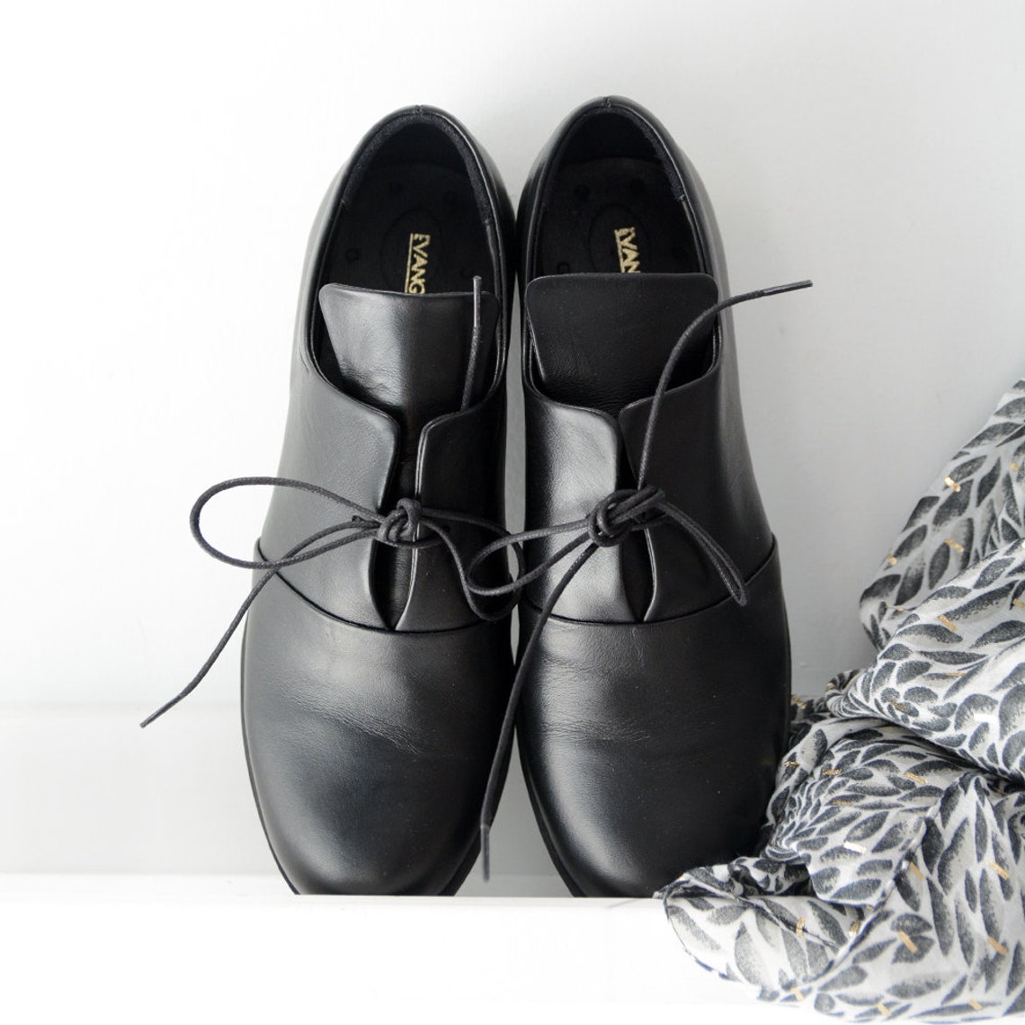Black Oxford Shoes Women Oxfords Flats Office Shoes Minimalist - Etsy