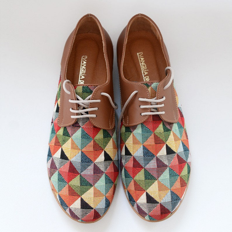 Shoes Women Oxford Leather Handmade Women Shoes Unique