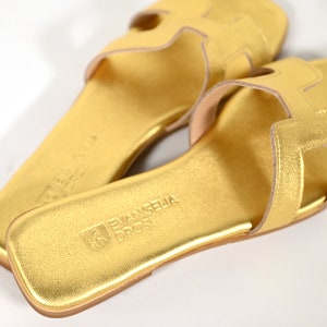 Greek Sandals Women Bridal sandals Handmade open toe sandal Comfort sandals Barefoot beach sandals Gold sandals image 4