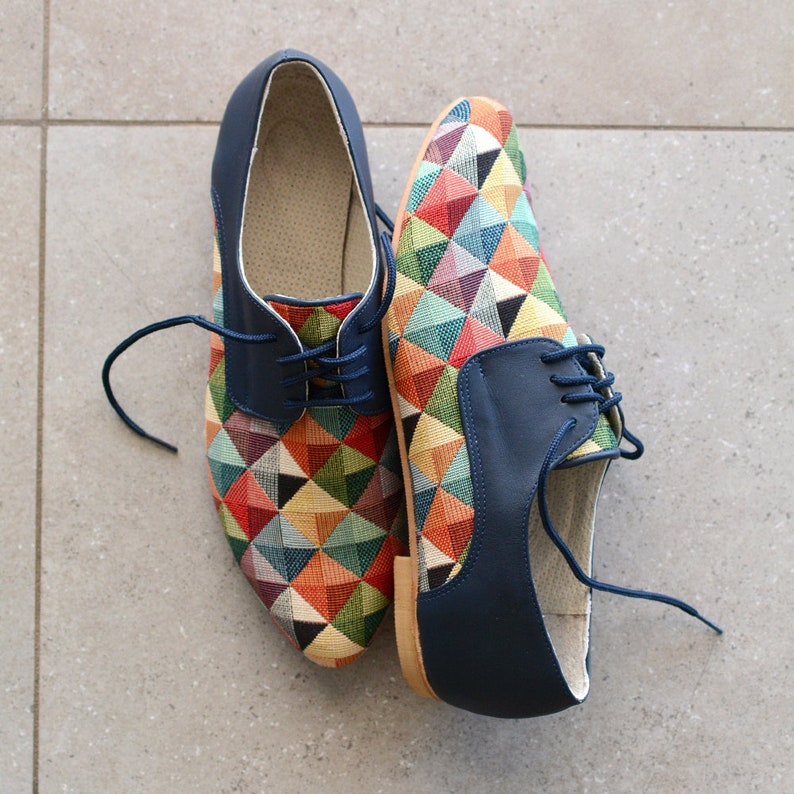 Laced Oxford Shoes Rainbow Women Shoes Oxford Shoes Women - Etsy