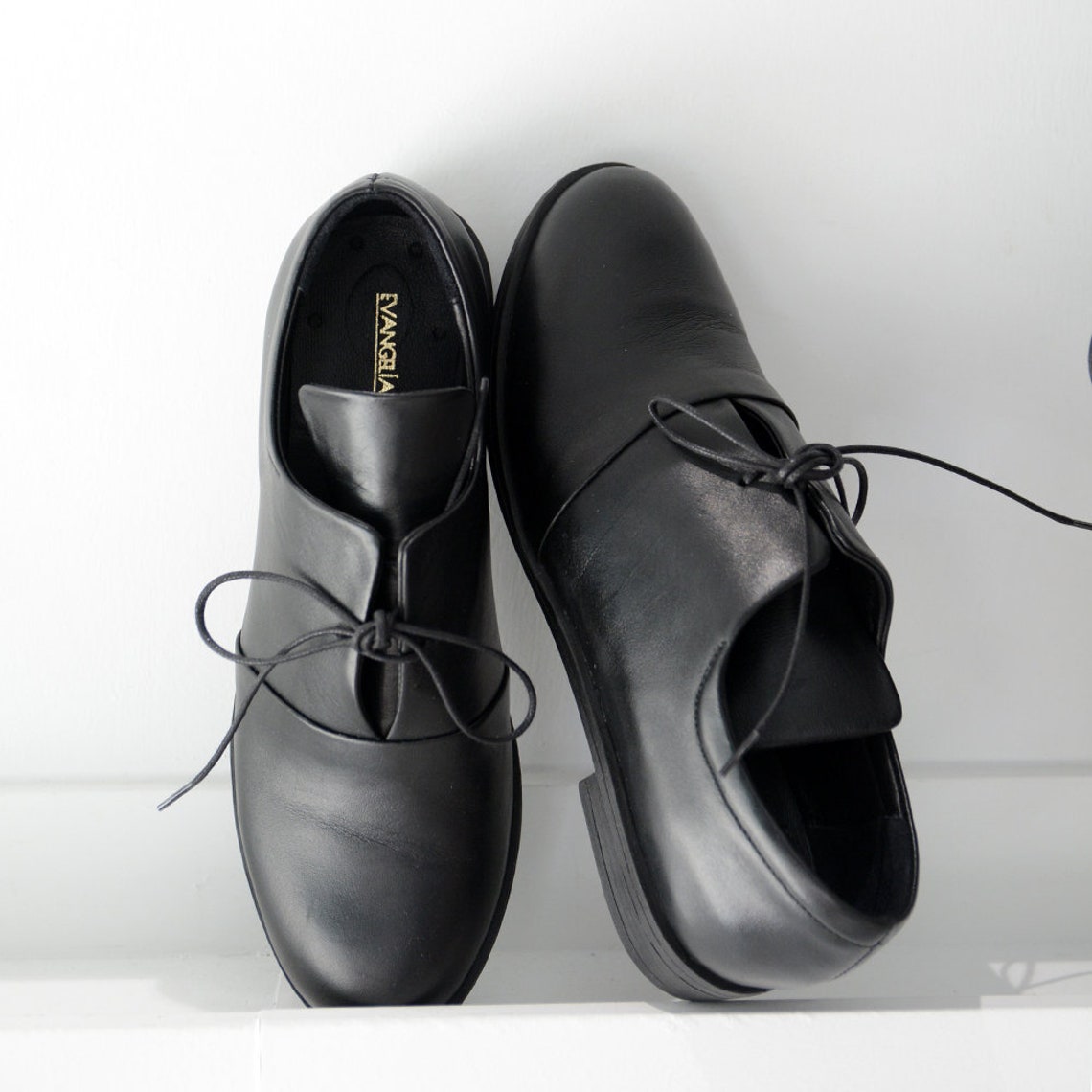 Black Oxford Shoes Women Oxfords Flats Office Shoes Minimalist - Etsy