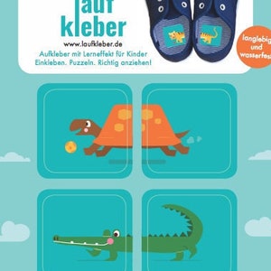 Schuh Aufkleber zum Lernen LAUFKLEBER. Aufkleber Kindergarten Bild 1