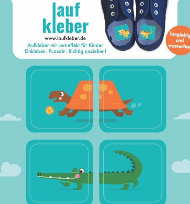 Schuh Aufkleber zum Lernen LAUFKLEBER. Aufkleber Kindergarten Bild 1