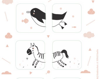 Schoen Sticker Zebra, Panda, Penguin Kwekerij