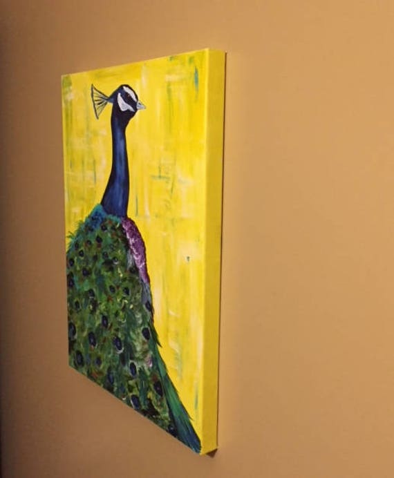 Whimsical Peacock Art,7.75 Hand Painted Decorative Whimsical Peacock Plate and Easel,Peacock Art,Peacock Plate and Easel,Peacock Plate Gift