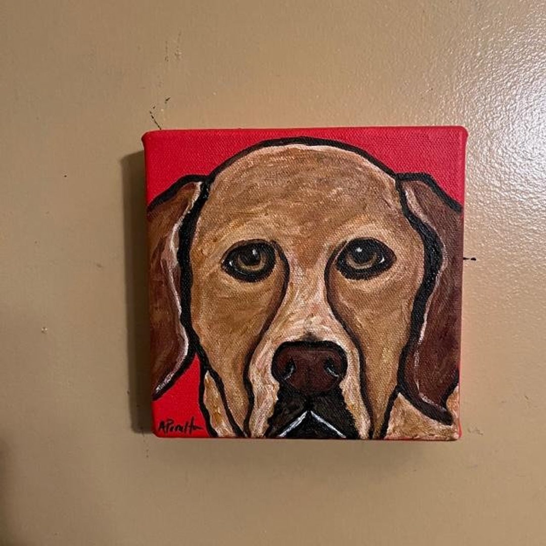 Yellow Lab Art6x6x1.5 Acrylic Yellow Lab Etsy