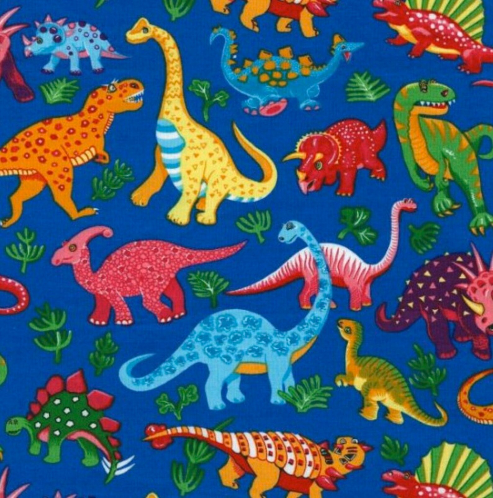 100 Cotton Dinosaur Dance print fabric from Nutex. Dino Etsy