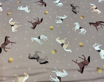 Horse Print Cotton Fabric: Equestrian Quilting Material