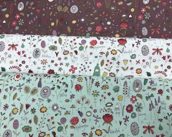 LAST CHANCE! 100% Cotton Anni Downes Hatched and Patched Market Garden range. Flowers, quilting, ditsy, patchwork
