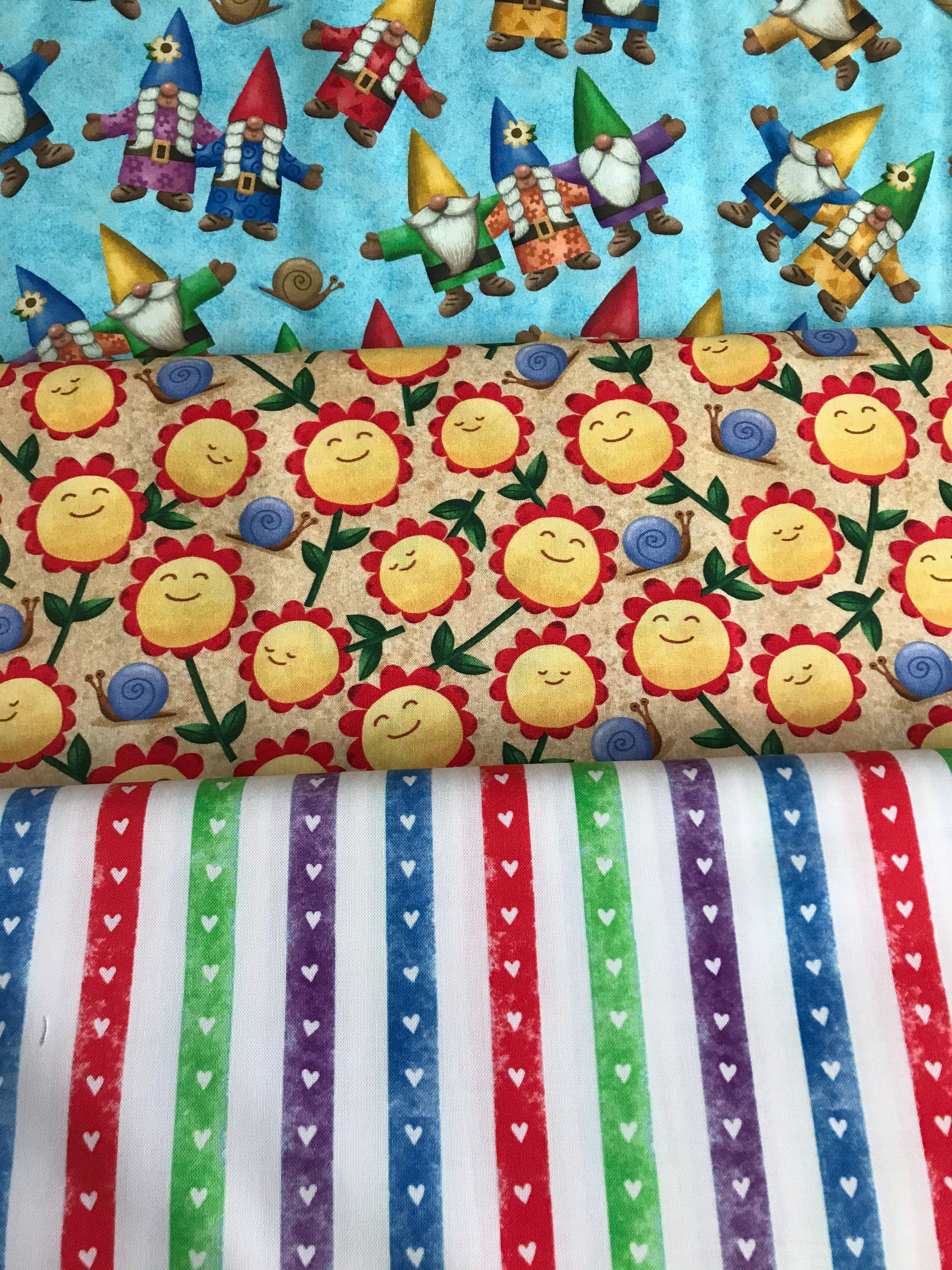 100 Cotton Home Sweet Gnome Fabric From Quilting Treasures. Etsy