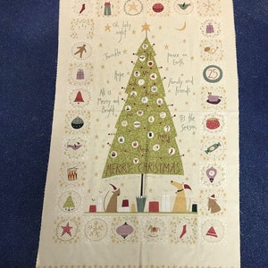 REDUCED!! LAST PIECES! 100% Cotton print O Christmas Tree. Anni Downes, Hatched and Patched, patchwork, quilting, dressmaking etc.