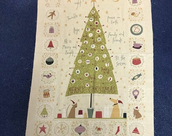 100% Cotton print O Christmas Tree. Anni Downes, Hatched and Patched, Suitable for patchwork, quilting, dressmaking etc.